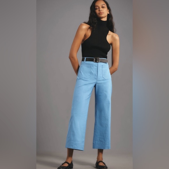 Anthropologie The Colette Cropped Wide-Leg Pants:Magic Fabric Sz 28 NWT READ - Picture 1 of 15